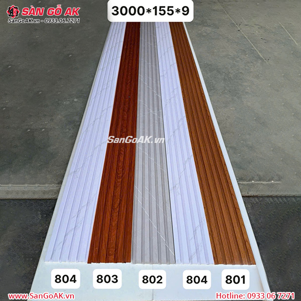 Tấm ốp nhựa lam 5 sóng thấp 801 vân gỗ vàng đậm